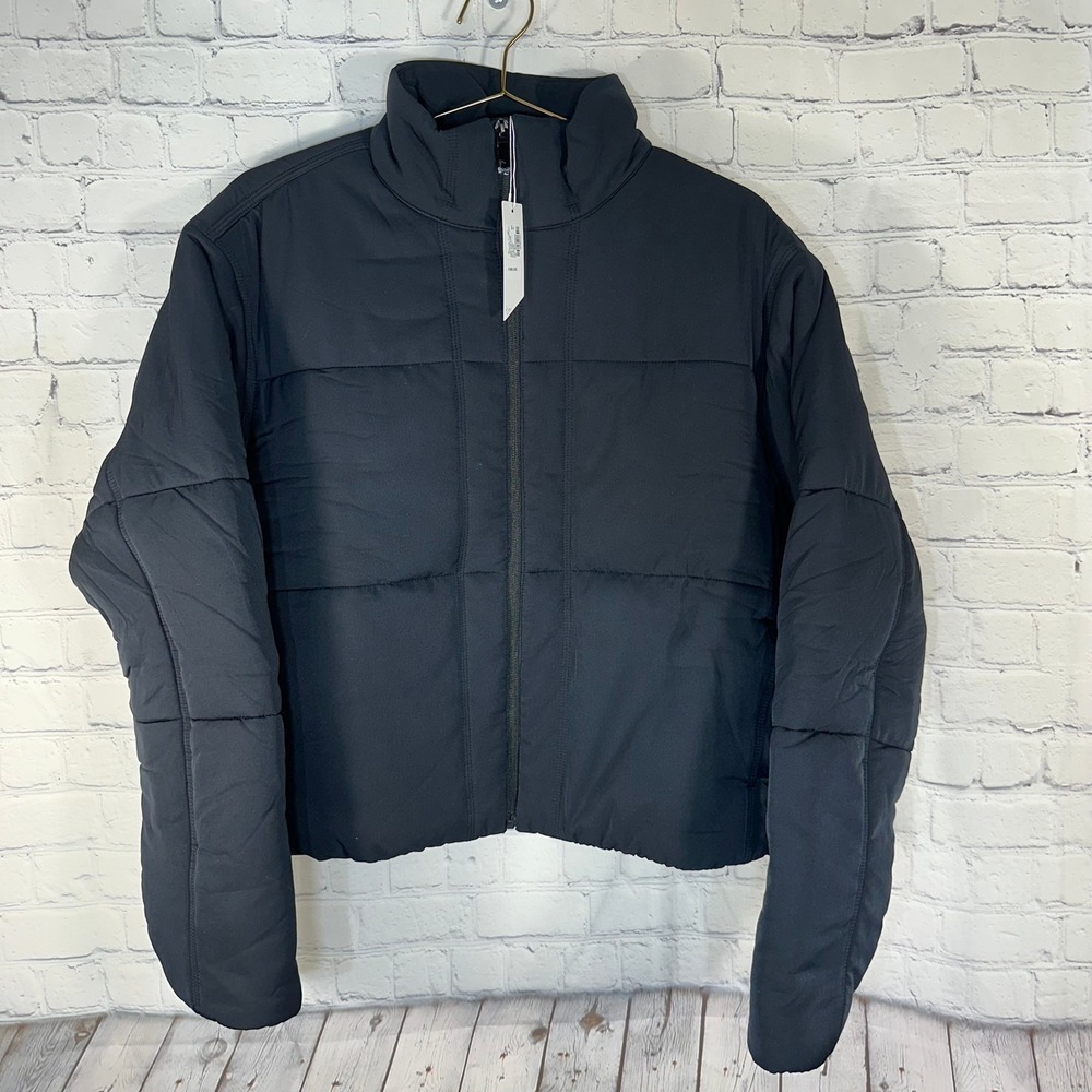 New TravisMathew Mont Blanc Black Puffer Jacket Women XL 1LB007 Full Zip Mock
